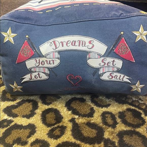 Brighton Nautical Rope Handle Beach Tote Bag – Anchor & Lifesaver Print, 16x15x8 - Picture 6 of 9